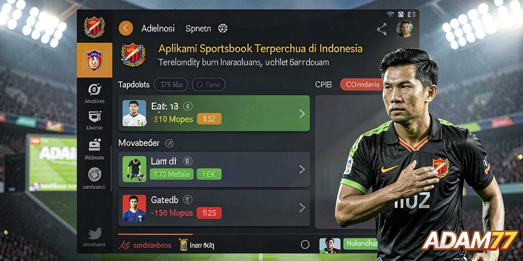 Tampilan gameplay ADAM77 dengan fitur Sportsbook yang menarik.