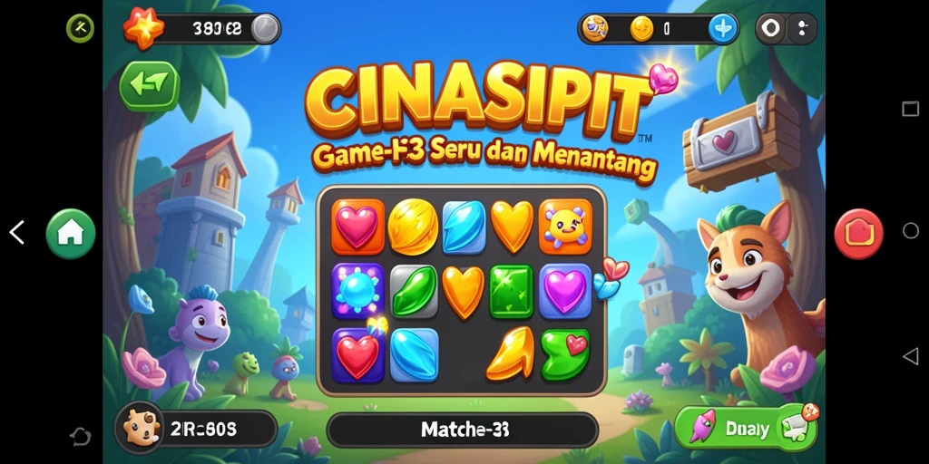 Tampilan gameplay CINASIPIT yang menantang dan penuh warna.
