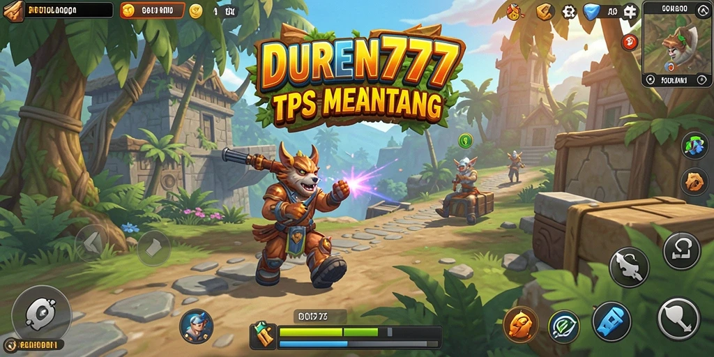Tampilan gameplay mendebarkan dari DUREN777 saat pertempuran.