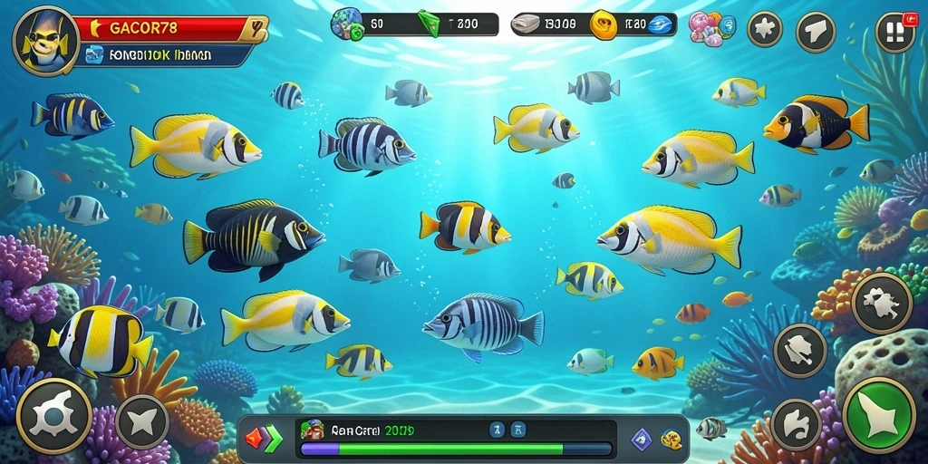 Tampilan gameplay Tembak Ikan yang penuh aksi di GACOR78.