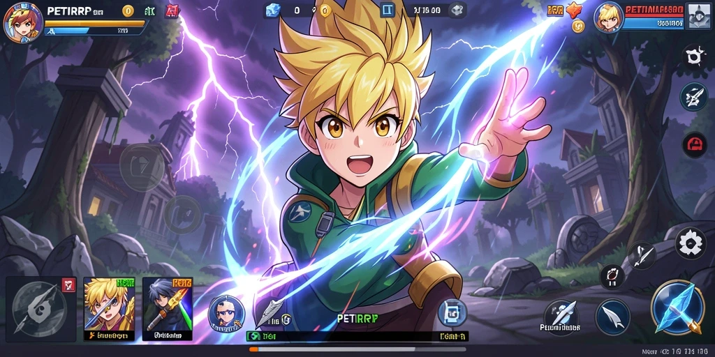 Tampilan gameplay keren dari PETIRRP dengan karakter Anime.