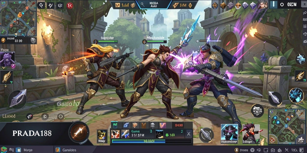 Screenshot gameplay PRADA188 menampilkan aksi pertarungan yang mendebarkan.